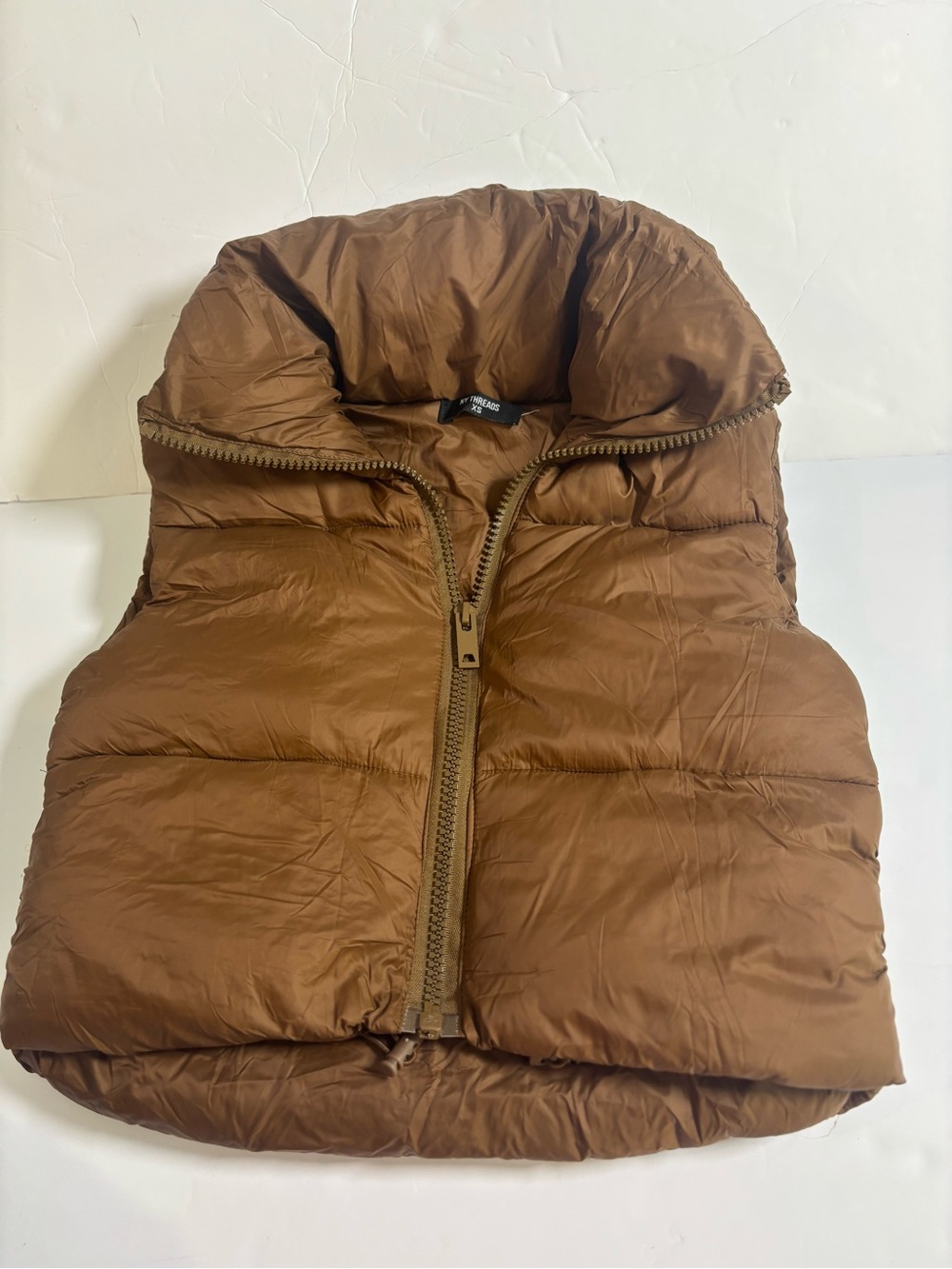 NY Threads Puffer Vest Jacket in Brown - Lightweight Cozy Layer